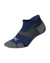Vectr Cushion No Show Compression Socks - Blue Steel/Grey
