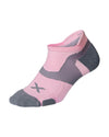 Vectr Cushion No Show Compression Socks - Dusty Pink/Grey