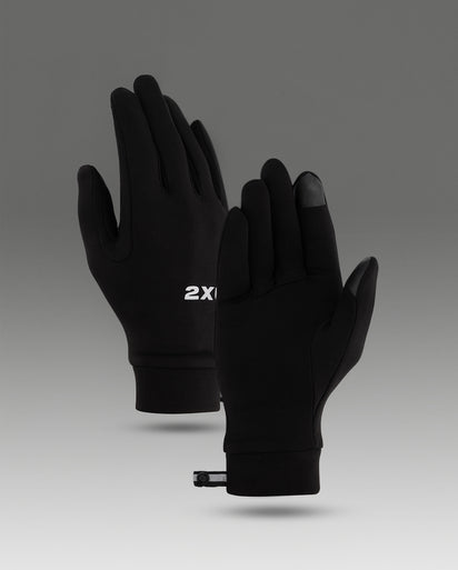 2XU Run Gloves Black Silver Reflective / XL