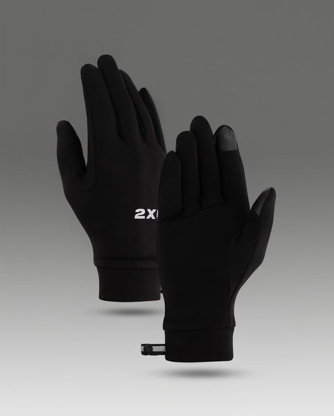 2XU Run Gloves Black Silver Reflective / XL