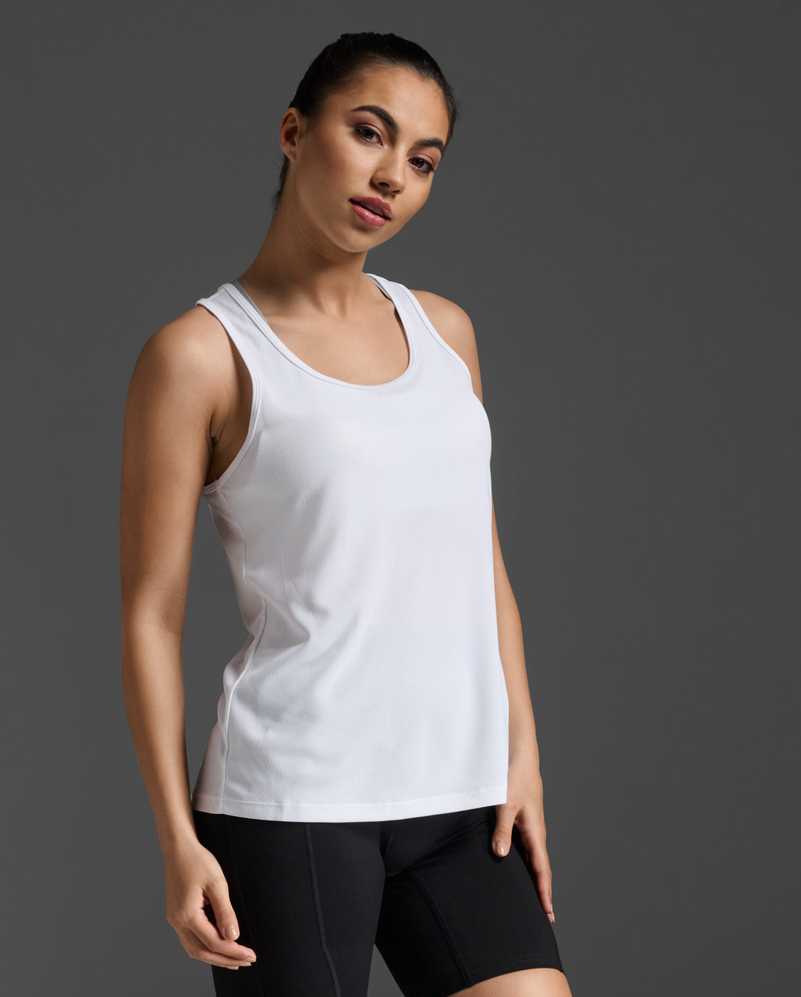Women's Running Singlet, White & Silver Reflective – 2XU US