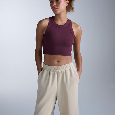 Fluid Tencel Ribbed Crop Tank