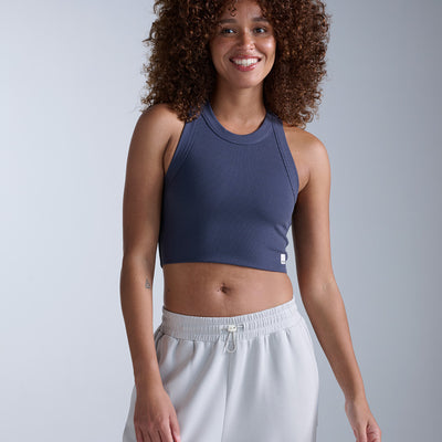 Fluid Tencel Ribbed Crop Tank