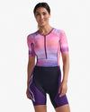 Aero Sleeved Trisuit - Pastel Pink/Acai